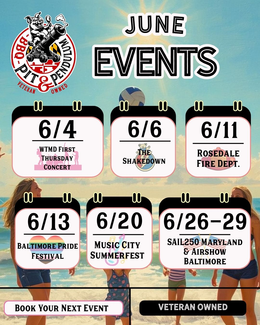 June BBQ Events: Baltimore Waterfront Concerts, Pride Weekend, and Summer Airshows