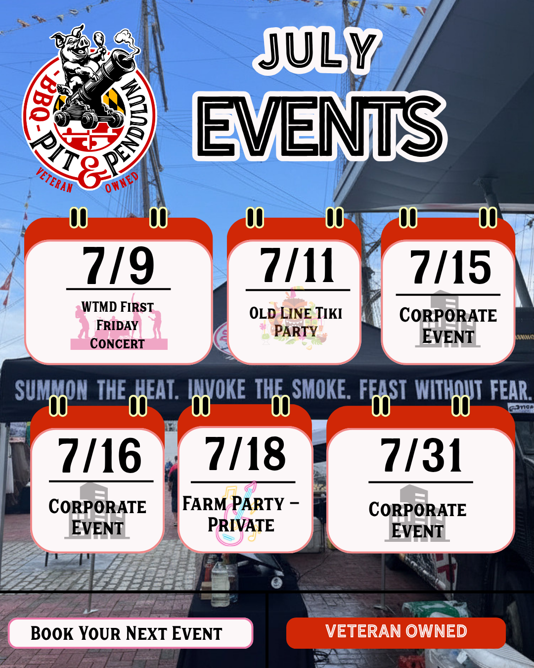 Pit & Pendulum BBQ: Festivals and Catering in July