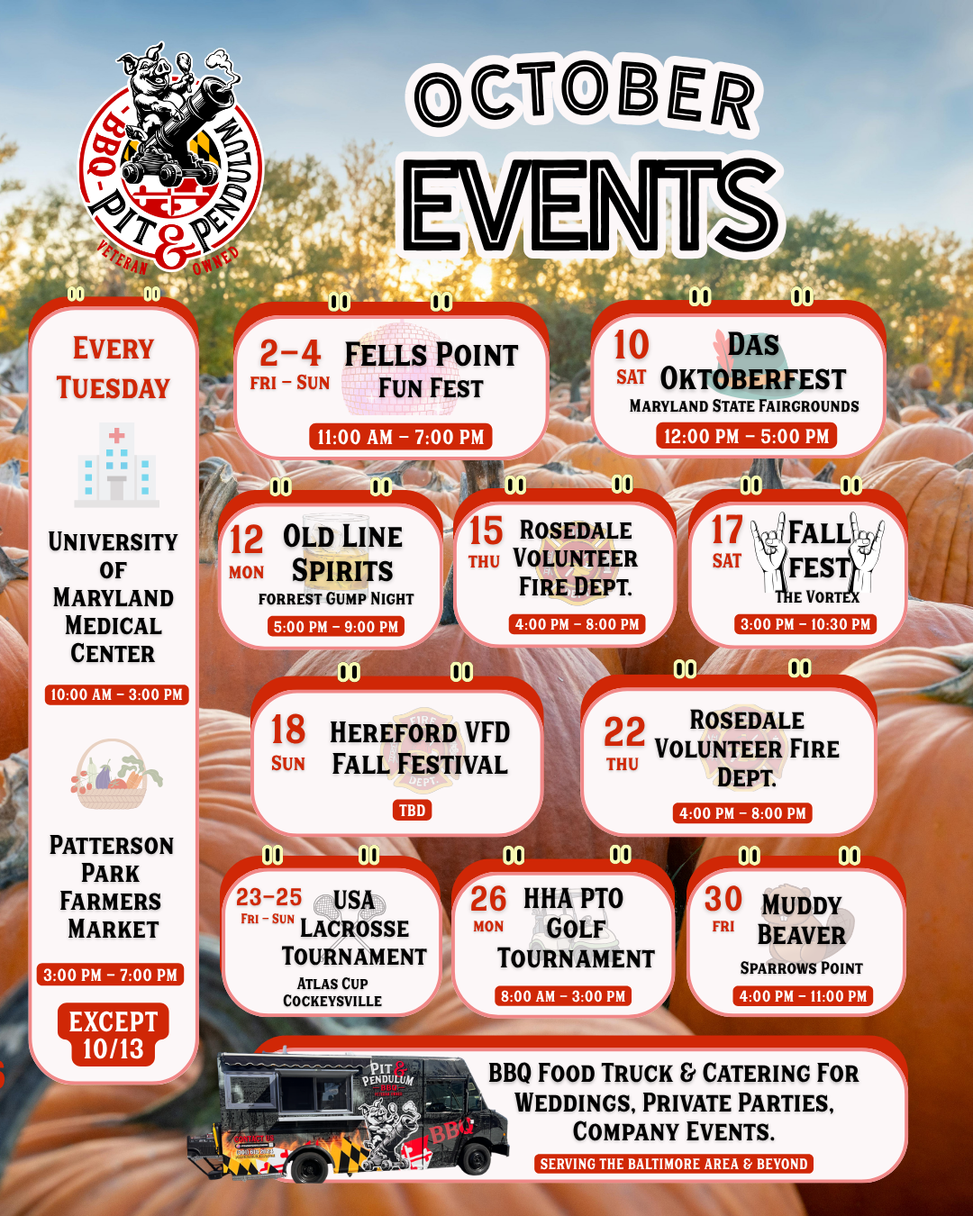 October 2026 Event Calendar: Fells Point FunFest, Oktoberfest & BBQ Catering
